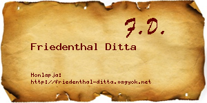 Friedenthal Ditta névjegykártya